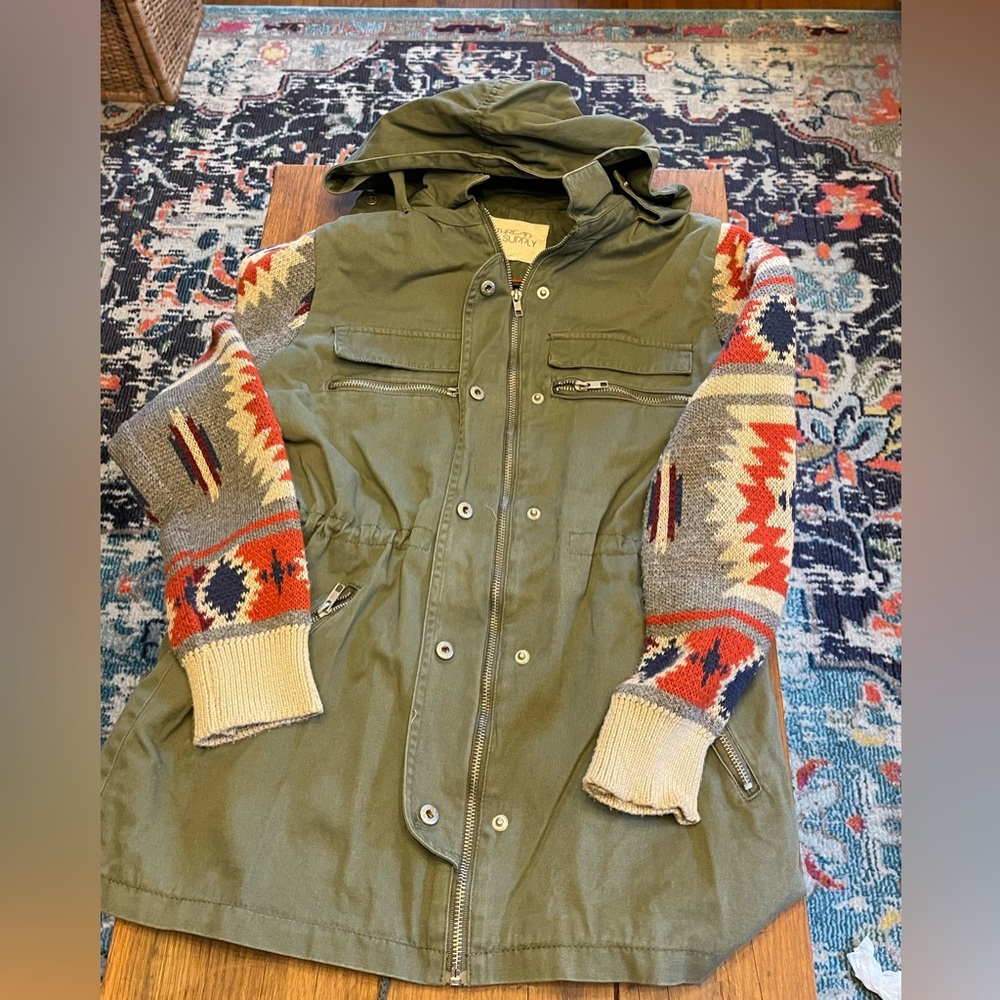 Green Aztec utility jacket